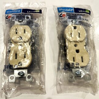 Set of 2 Leviton R51-12650-1  15-Amp 125-Volt  Duplex Ivory Outlet USA