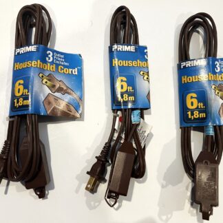 Set of 3 6Ft Household Extension Cord Polarized, Safety Cover Attached 13A-125V