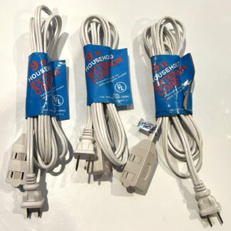 Set of 3 9Ft Household Extension Cord Polarized, Safety Cover Attached 13A-125V
