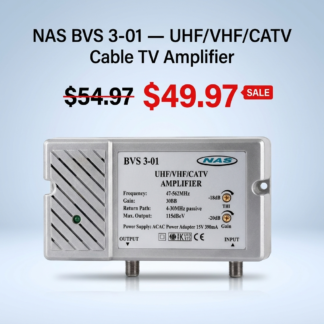 UHF VHF CATV Secure Cable TV Amplifier NAS BVS 3-01 30dB 47-862MHz